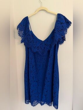 Ralph Lauren Royal Blue Lace V-Neck Dress